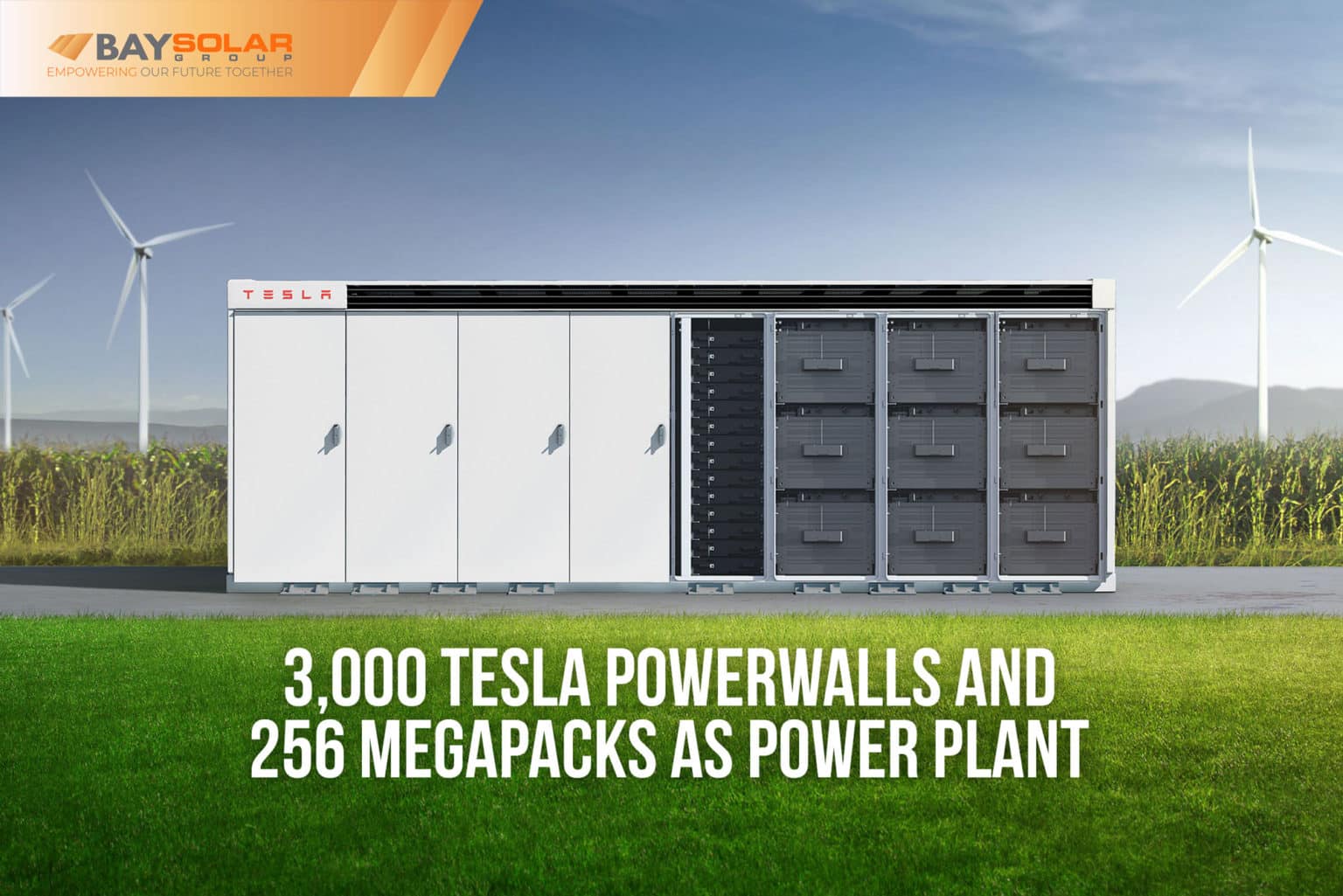 3,000 Tesla Powerwalls And 256 Megapacks As Power Plant